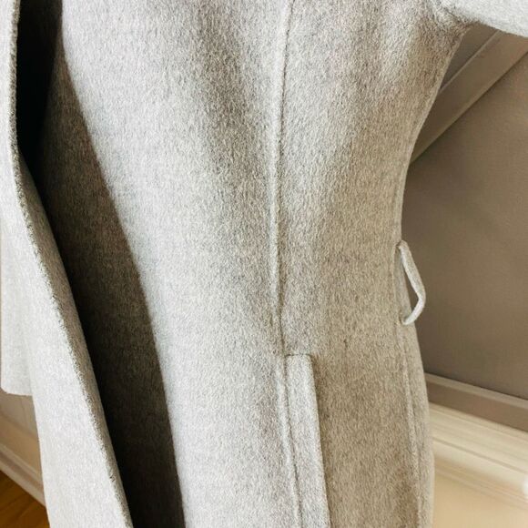 Theory Gray Wool / Cashmere Blend Wilrose Winsome Hooded Coat Size Large - Picture 7 of 14